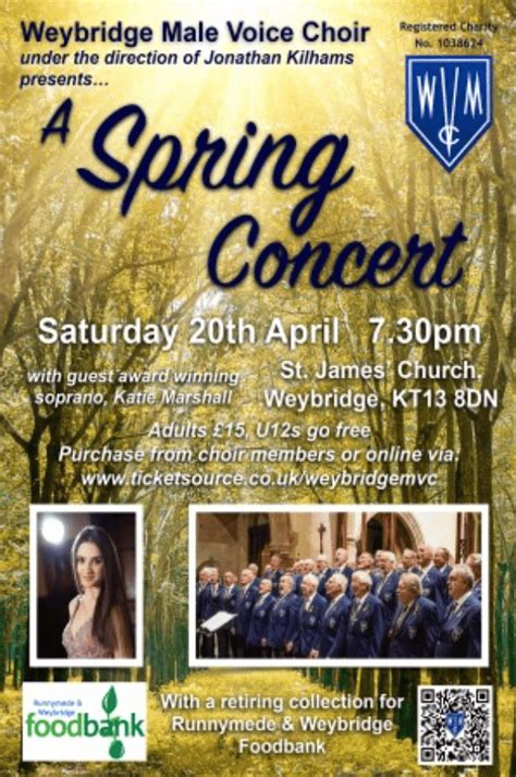 Weybridge Male Voice Choir Spring 2024 Concert At St James Church