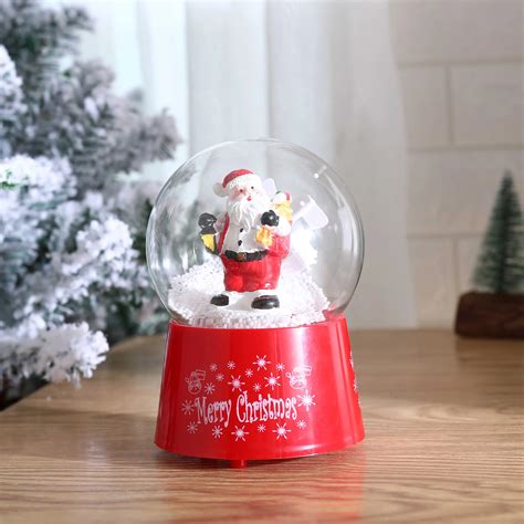 New Illuminated Christmas Crystal Ball Santa Snowman Glass Ball