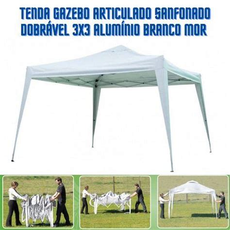 Gazebo Tenda Articulado Sanfonado X Flex Dobrável 3X3 Metros Alumínio