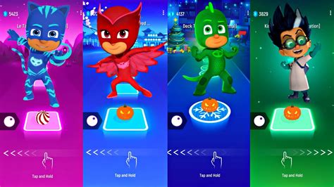 Pj Masks Team Catboy Owlette Gekko Romeo Tiles Hop Edm Rush