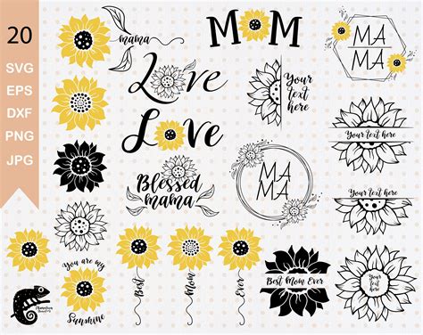 Sunflowers Svg Bundle Mothers Day Svg Mom Svg Sunflower Etsy