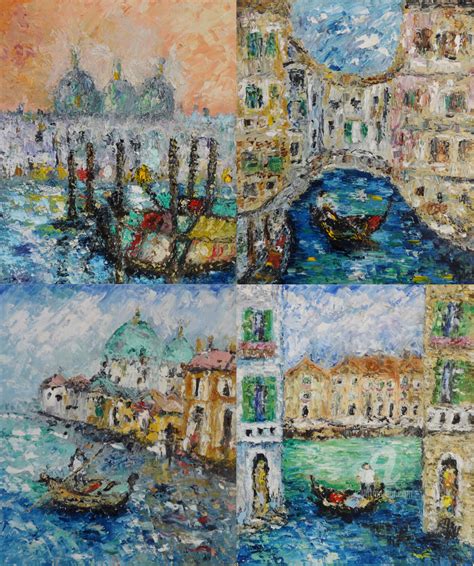 Venice Houses Canal Impasto Oil Painting Painting By Indrani Ghosh