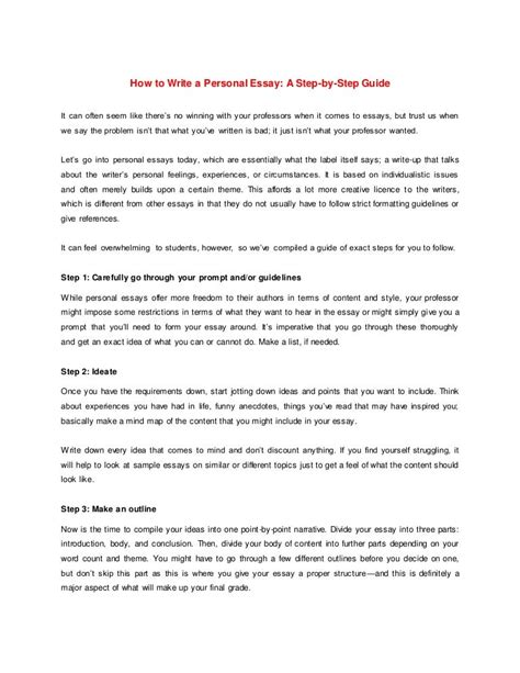 How To Write A Personal Essay Step By Step Guide