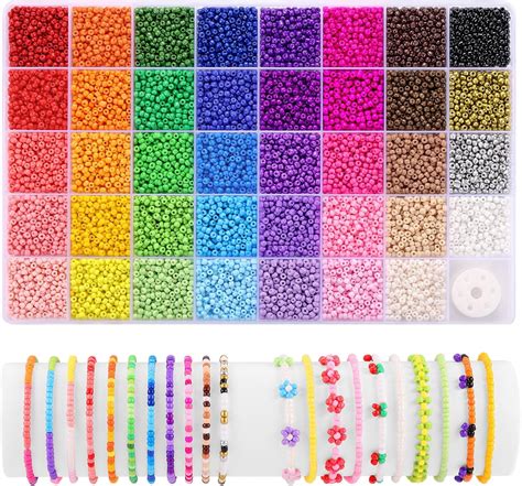 Funtopia 3mm Perlen für Armbänder 39 Farben 9600 Stück Perlen Zum