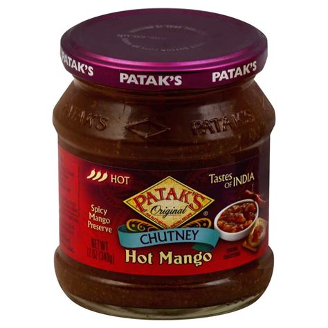 Patak S Spicy Sweet Chili Hot Mango Chutney Ideal For Beef And Pork Walmart