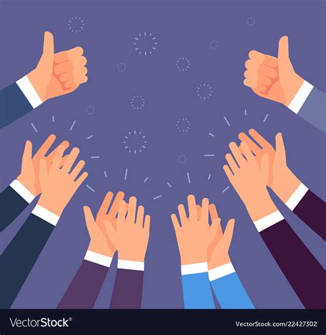 Hands Clapping Thumbs Up And Applause Gestures Vector Image