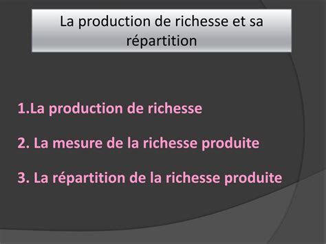 Ppt La Production De Richesse Et Sa Répartition Powerpoint