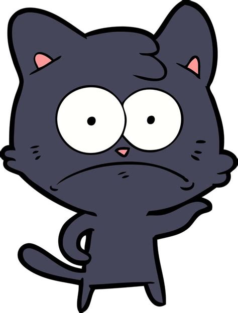 Cartoon Nervous Cat 12405192 Vector Art At Vecteezy