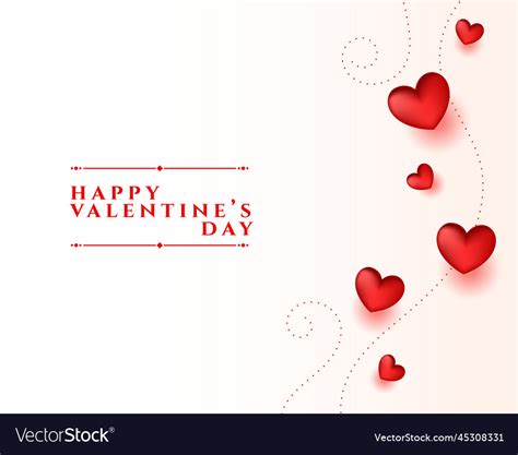 Happy valentines day greeting card with floating Vector Image