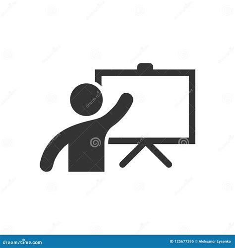 Training Education Icon In Flat Style People Seminar Vector Ill Stock