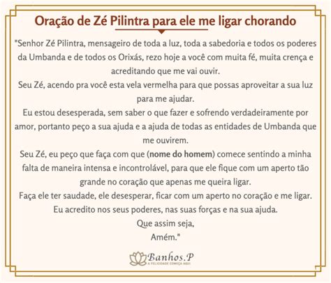 7 Oração Zé Pilintra Para Ele Me Ligar Chorando e Virar Pensamento