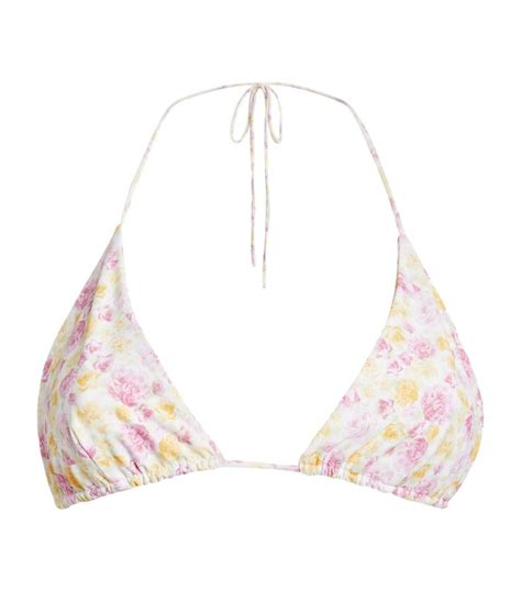 Magda Butrym Floral Crossover Bikini Top Harrods US