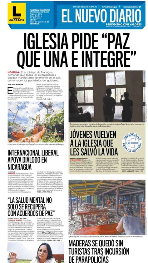 El Nuevo Diario Nicaragua 8 De Julio De 2019 Infobae