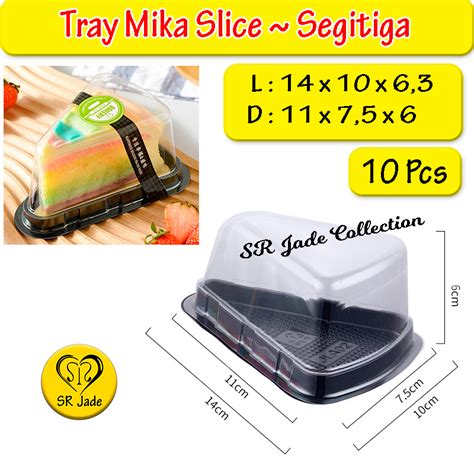 Jual Pcs Tray Mika Segitiga Korean Tray Mika Box Slice Cake Mini