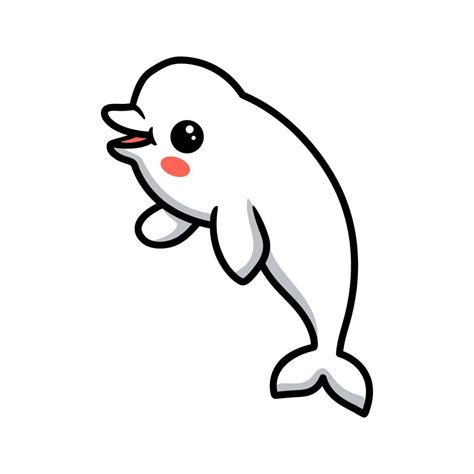 Cute little beluga whale cartoon 10808023 Vector Art at Vecteezy