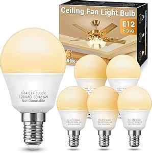 Amazon Co Jp JandCase Ceiling Fan Light Bulbs 6W E12 LED Bulbs 60Watt