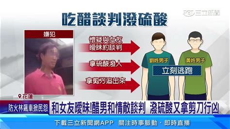 和女友曖昧！醋男和情敵談判 潑硫酸又拿剪刀行凶｜三立新聞網 Youtube