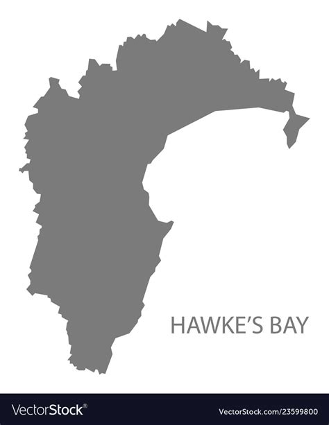 Hawkes Bay New Zealand Map Grey Royalty Free Vector Image