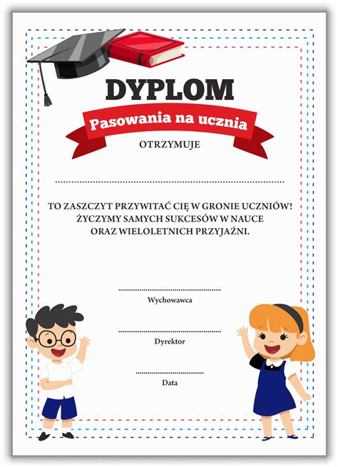 Dyplom Pasowania Na Ucznia Przypinka Pl