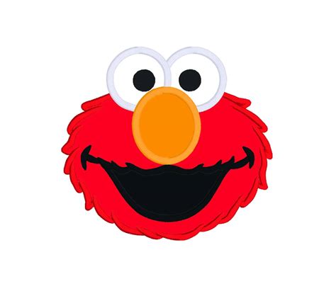 Elmo Face Embroidery Design File 5x7 Sesame Street