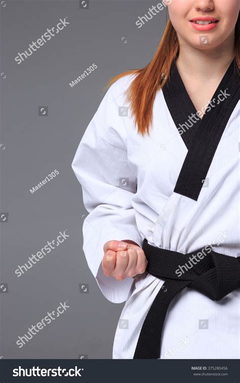 Karate Girl Black Belt Stock Photo 375280456 Shutterstock