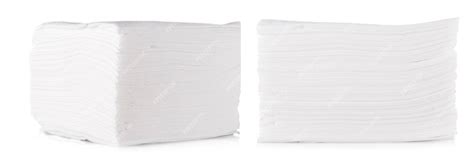 Premium Photo Stack Of Folded Disposable Paper Tissues On White