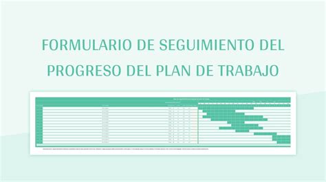 Plantilla De Excel Formulario De Seguimiento Del Progreso Del Plan De