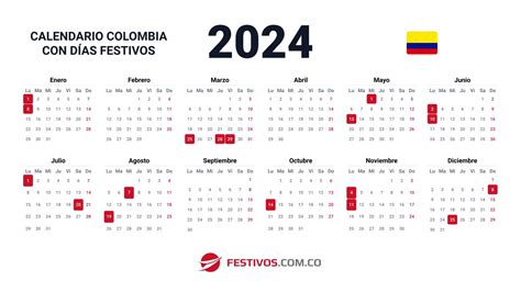 Calendario Colombia Con Festivos Poppy Cariotta