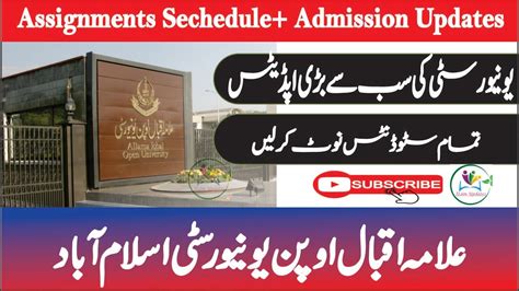 Aiou Assignment Update Aiou Updates Aiou Today Aiou