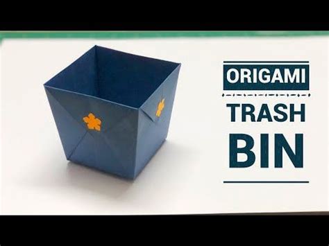 How to Make Origami Trash Bin - Easy Paper Trash Bin Tutorial | How to make origami, Origami ...