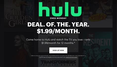 Black Friday 2019 Hulu Drops Tv Streaming Plan To 1 99 Per Month For