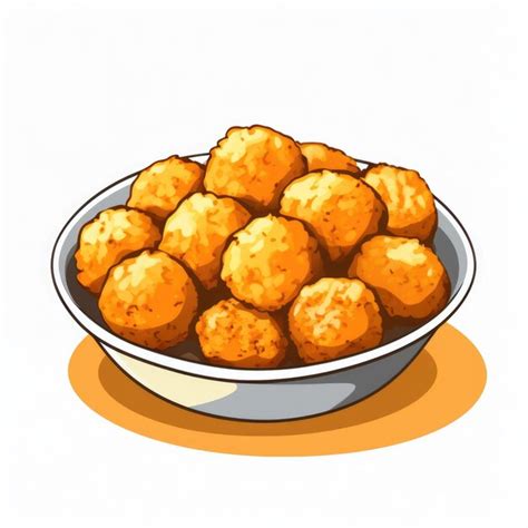 Premium Photo Bowl Full Of Cheese Puff Balls Illustration