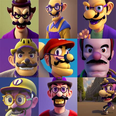 Krea Self Portrait Of Waluigi Unreal Render Studio Ghibli Tim