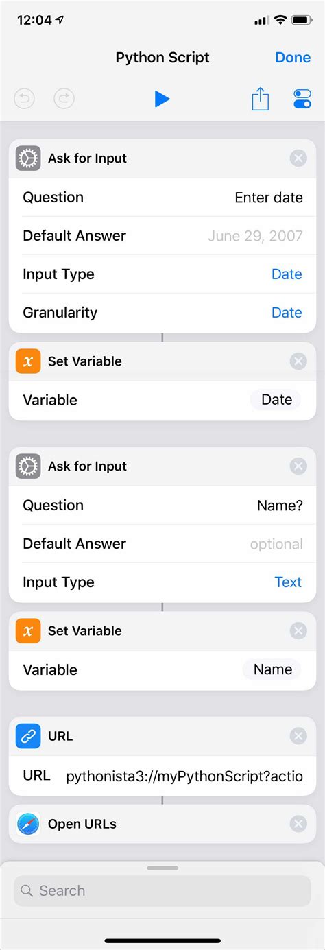 Using iOS Shortcuts App and Pythonista