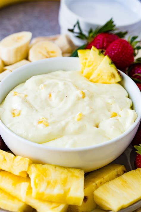 Pineapple Cream Cheese Fruit Dip - Oh Sweet Basil