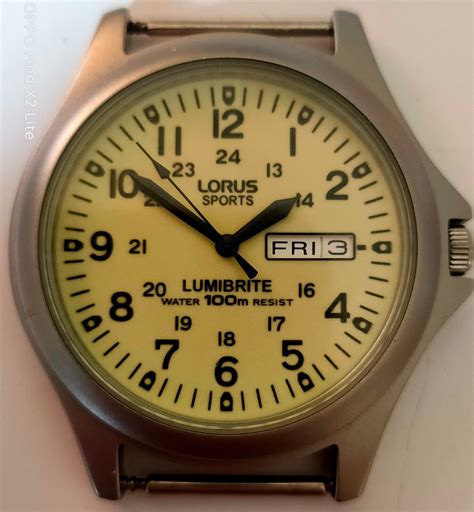 Lorus Mens Lumibrite Military Style Watch Stainless Steel Case RXF41AX7