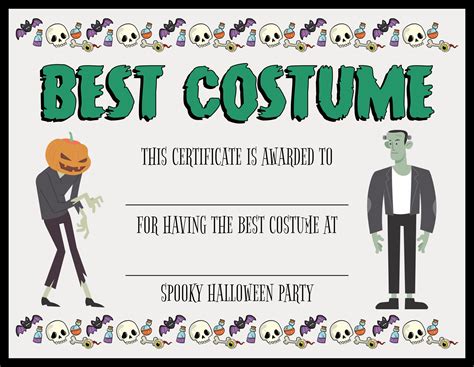 Halloween Costume Certificates - 15 Free PDF Printables | Printablee