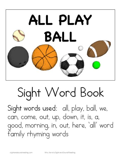 Sight Word Book All Play Ball