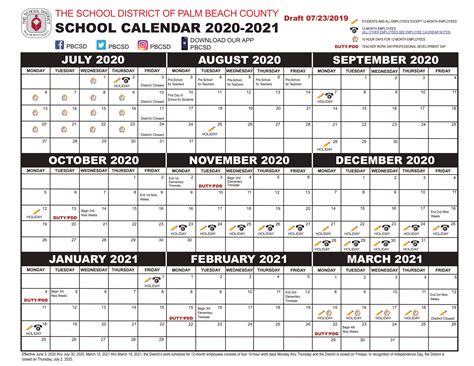 Palm Beach County Public Schools Calendar | County School Calendar