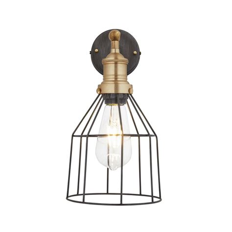 Industville Brooklyn Wire Cage Cone Wall Light Black By Design