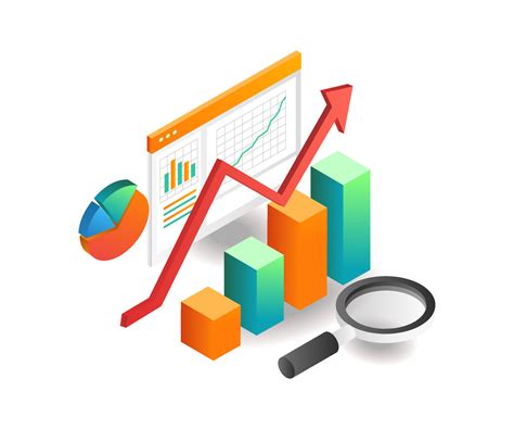 Illustration Isometric Concept Analysis Of Investment Business Company Progress Data 5647980