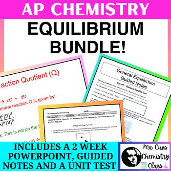 Advanced Placement Ap Chemistry Equilibrium Unit Bundle Test Lessons