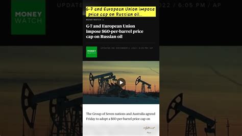 G 7 And European Union Impose Price Cap On Russian Oilshorts Eu