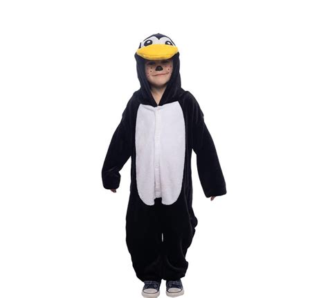 Déguisement pingouin noir et blanc avec capuche enfant