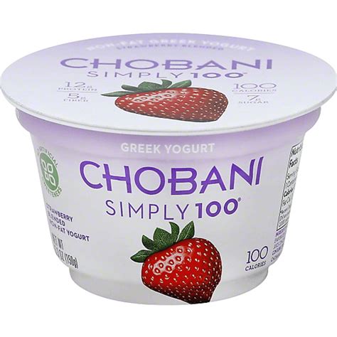 Chobani Simply 100 Yogurt Greek Non Fat Strawberry Blended Griego