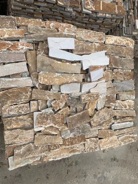 Rusty Quartz Wall Decor Laminated Ledge Cultural Stone Veneer For Wall