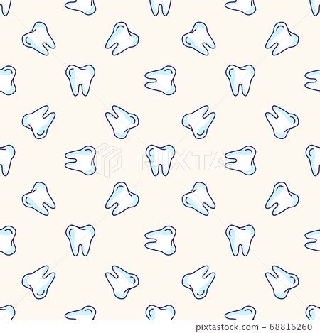 Vector Seamless Geometric Pattern With Teeth Stock Illustration