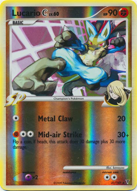 Pok Mon Platinum Supreme Victors Card Lucario C Parallel Reverse