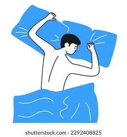 Naked Man Sleeping Bed Flat Vector Stock Vector Royalty Free