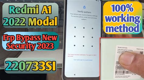 Redmi A1 New Phone 220733SI Frp Bypass 2023 New Method How To Unlock